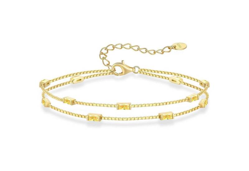 LuxusKollektion Ketten und Armband Set Armband Damen Zirkonia Anhänger Layered-11-Nov Layered Silber von LuxusKollektion