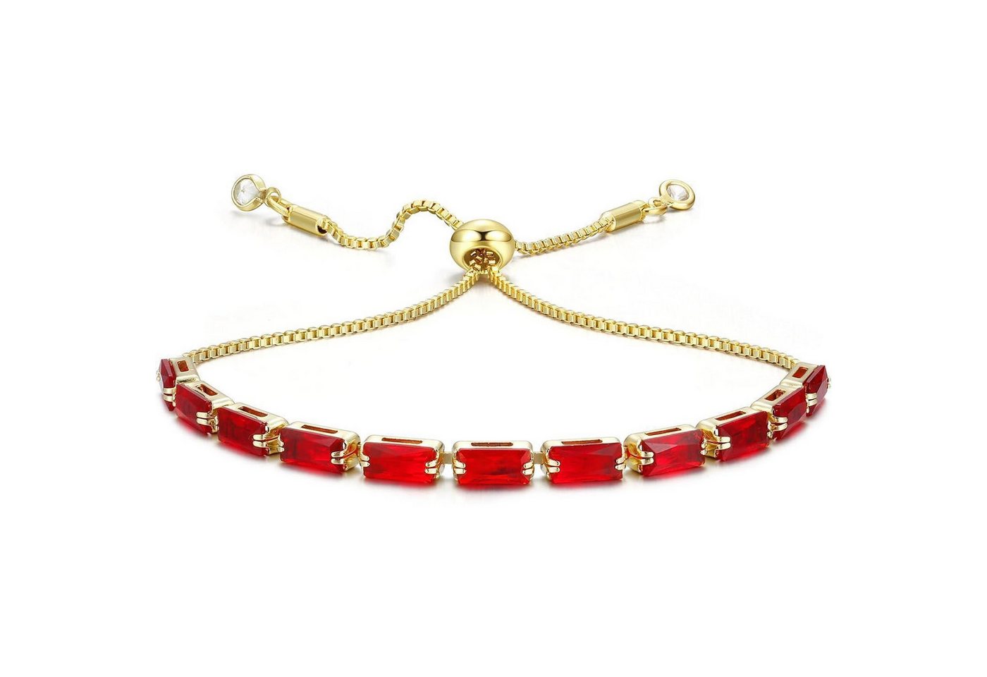 LuxusKollektion Ketten und Armband Set Armband Damen Zirkonia Kristall Tennis Silber Rot-gold Gold von LuxusKollektion