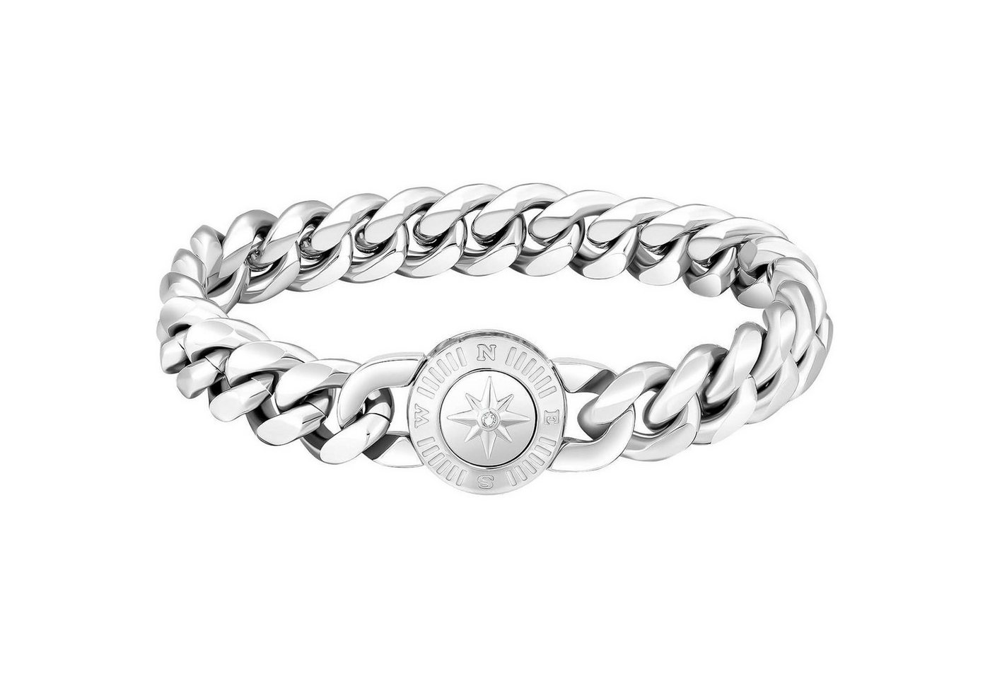 LuxusKollektion Ketten und Armband Set Armband Herren 12mm Edelstahl 18K Gold 19.0 Zentimeter Kompass Silber von LuxusKollektion