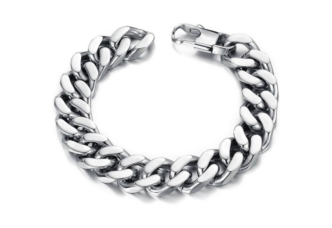 LuxusKollektion Ketten und Armband Set Armband Herren Edelstahl Fahrradkette Silber Länge 22 cm Breite 1.4cm von LuxusKollektion