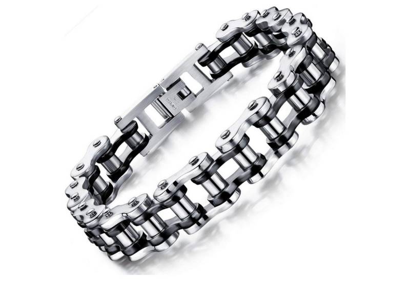 LuxusKollektion Ketten und Armband Set Armband Herren Edelstahl Fahrradkette schwarz silber 20.0 Zentimeter von LuxusKollektion