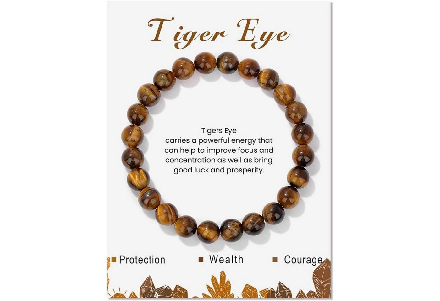 LuxusKollektion Ketten und Armband Set Armband Naturstein Perlen 4mm Damen Muttertag Geburtstag 8mm Tigerauge von LuxusKollektion