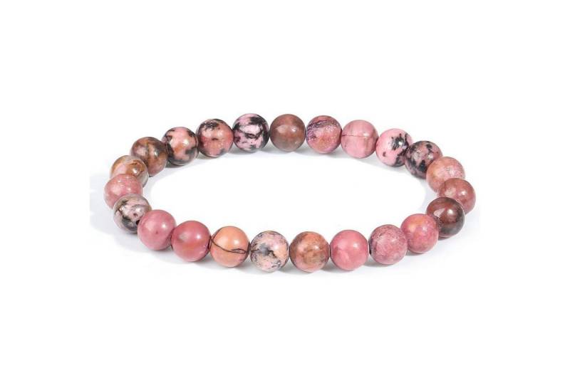 LuxusKollektion Ketten und Armband Set Armband Perlen Elastisch Kristalle Naturstein Damen Herren Rhodonit von LuxusKollektion