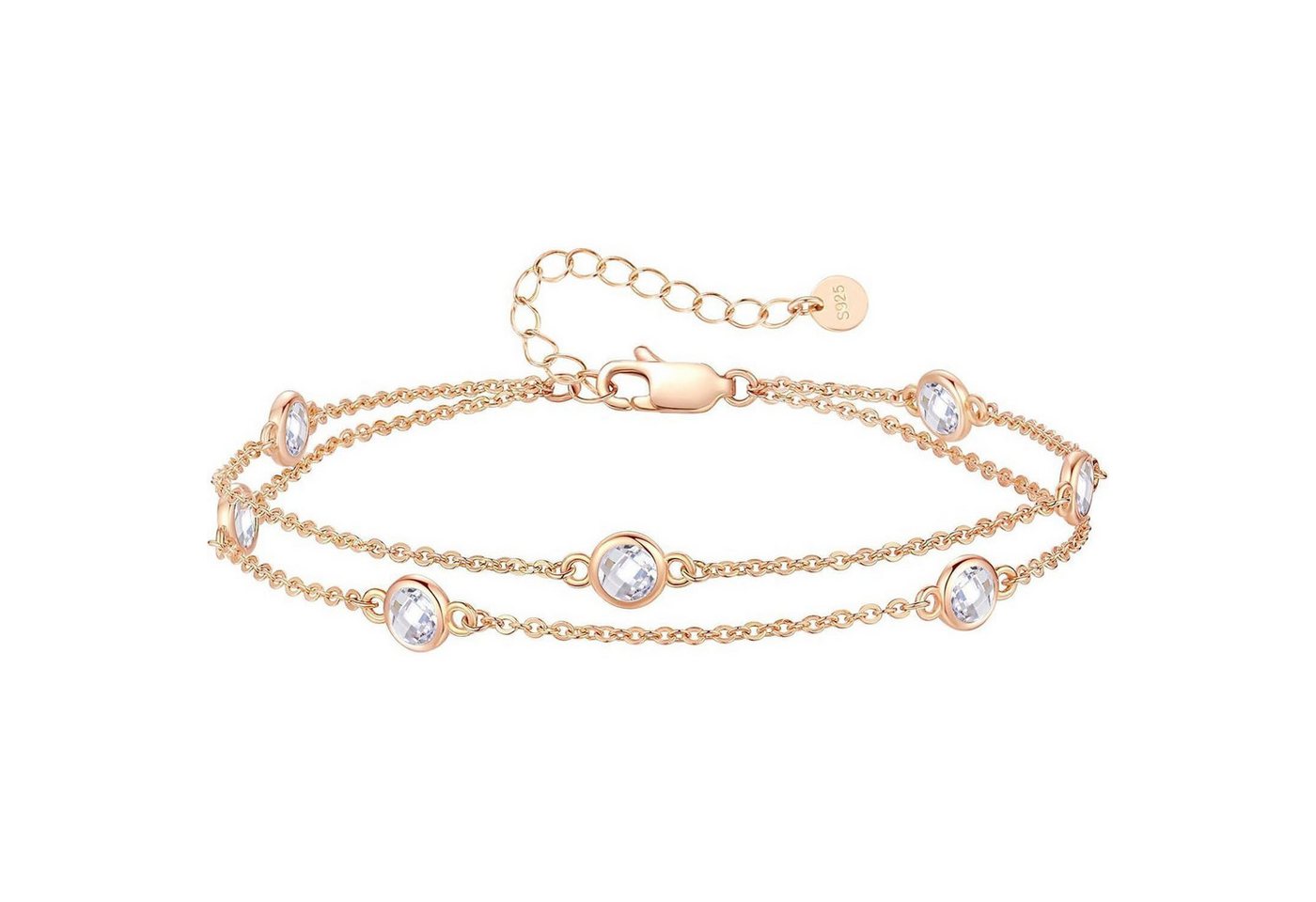 LuxusKollektion Ketten und Armband Set Armband Pferdeaugen Zirkonia 925 Sterling Silber Gold Roségold-04-Apr von LuxusKollektion