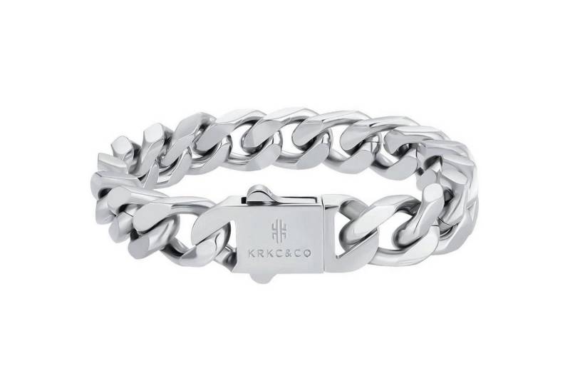 LuxusKollektion Ketten und Armband Set Cuban Armband Herren 12mm Weißgold beschichtet Hip Hop 21.6cm von LuxusKollektion