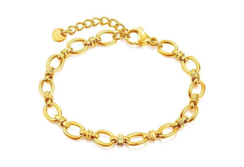 LuxusKollektion Ketten und Armband Set Damen Edelstahl Armband Gliederarmband Silber Gold 316L 21 cm von LuxusKollektion