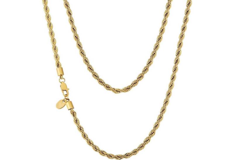 LuxusKollektion Ketten und Armband Set Goldkette Herren 4mm Silberkette Edelstahl 18K Gold beschichtet 55.9cm von LuxusKollektion