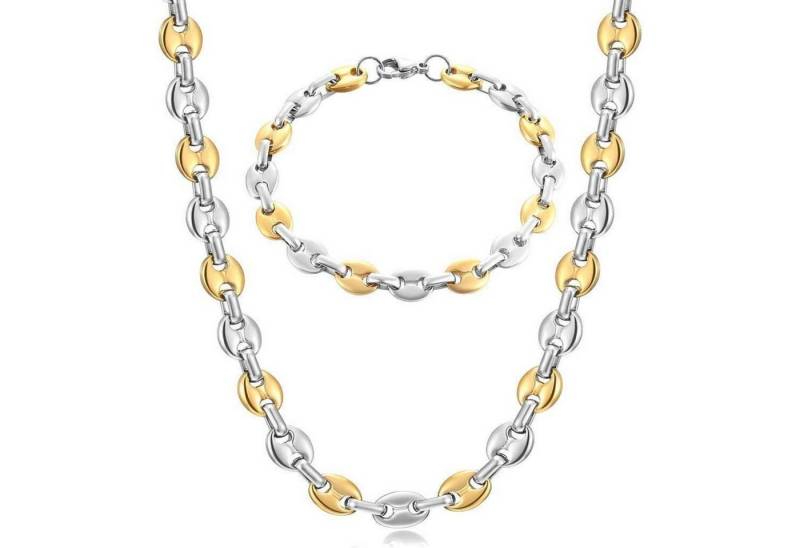LuxusKollektion Ketten und Armband Set Halskette Herren Edelstahl Kaffeebohne Armband Set Silber Gold 56CM LuxusKollektion Ketten und Armband Set Halskette Herren Edelstahl Kaffeebohne Armband Set Silber Gold 56CM von LuxusKollektion