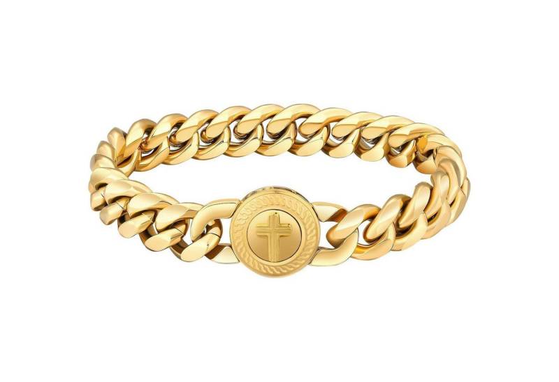 LuxusKollektion Ketten und Armband Set Herren Armband Löwe/Totenkopf Verschluss 18K Gold beschichtet von LuxusKollektion