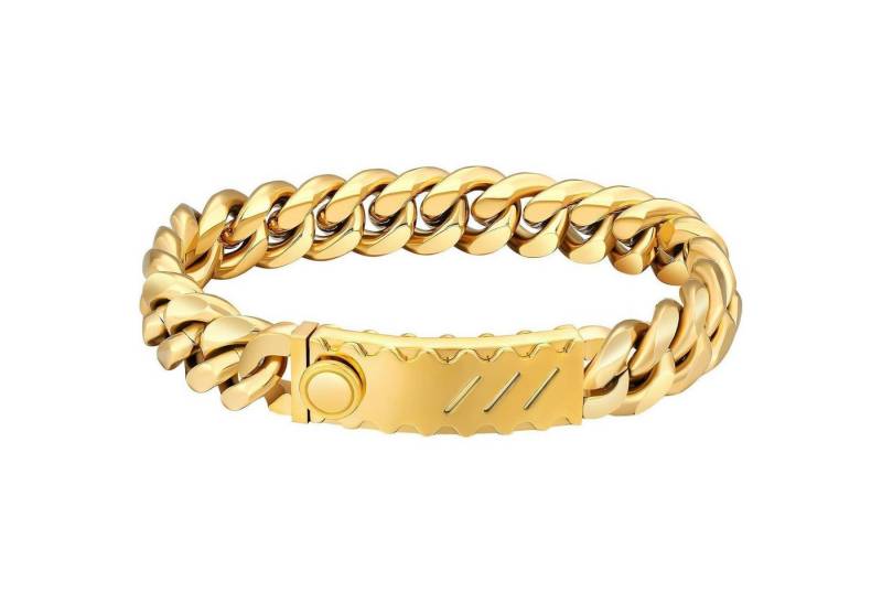 LuxusKollektion Ketten und Armband Set Herren Armband Löwe Kopf Totenkopf 18K Gold beschichtet Cuban Hip Hop von LuxusKollektion