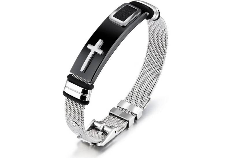 LuxusKollektion Ketten und Armband Set Herren Edelstahl Armband Einstellbar Mesh Armreif Kreuz Silber LuxusKollektion Ketten und Armband Set Herren Edelstahl Armband Einstellbar Mesh Armreif Kreuz Silber von LuxusKollektion