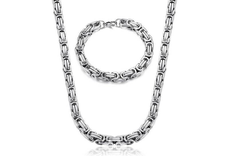 LuxusKollektion Ketten und Armband Set Ketten Herren Edelstahl Silber Königskette Armband 8MM Breite Kette von LuxusKollektion