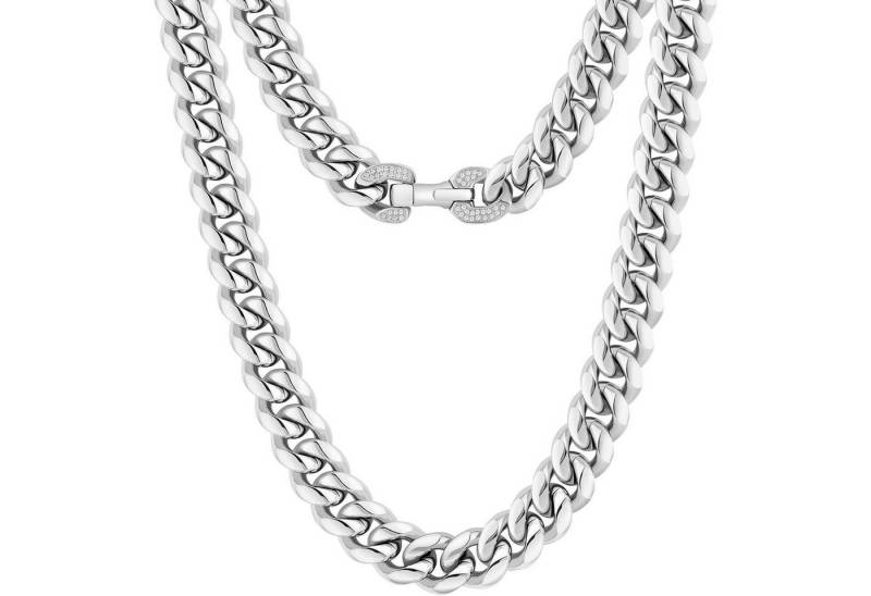 LuxusKollektion Ketten und Armband Set Panzerkette Herren 12mm 18K Gold Cuban Link Chain Edelstahl von LuxusKollektion