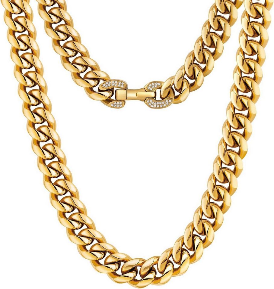 LuxusKollektion Ketten und Armband Set Panzerkette Herren 12mm Gold Cuban Link Chain Edelstahl Kette 61cm LuxusKollektion Ketten und Armband Set Panzerkette Herren 12mm Gold Cuban Link Chain Edelstahl Kette 61cm von LuxusKollektion