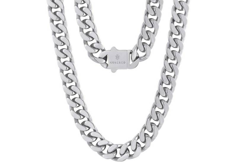 LuxusKollektion Ketten und Armband Set Panzerkette Herren 14mm Gold Cuban Link Chain Edelstahl Silberkette von LuxusKollektion