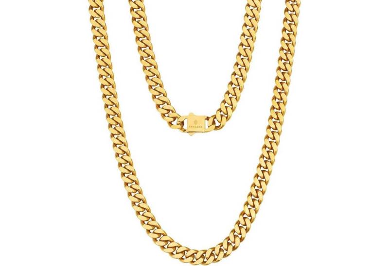 LuxusKollektion Ketten und Armband Set Panzerkette Herren 8/12/14mm 18K Gold Cuban Link Chain Edelstahl Gold von LuxusKollektion