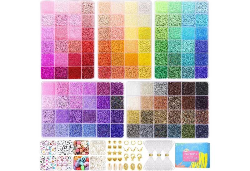 LuxusKollektion Ketten und Armband Set Perlen Set 120 Farben 2mm Buchstabenperlen Charms Weihnachten Mädchen von LuxusKollektion