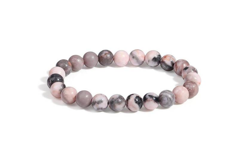 LuxusKollektion Ketten und Armband Set Perlenarmband Damen Herren Naturstein Edelsteine Rosa Zebrajaspis von LuxusKollektion