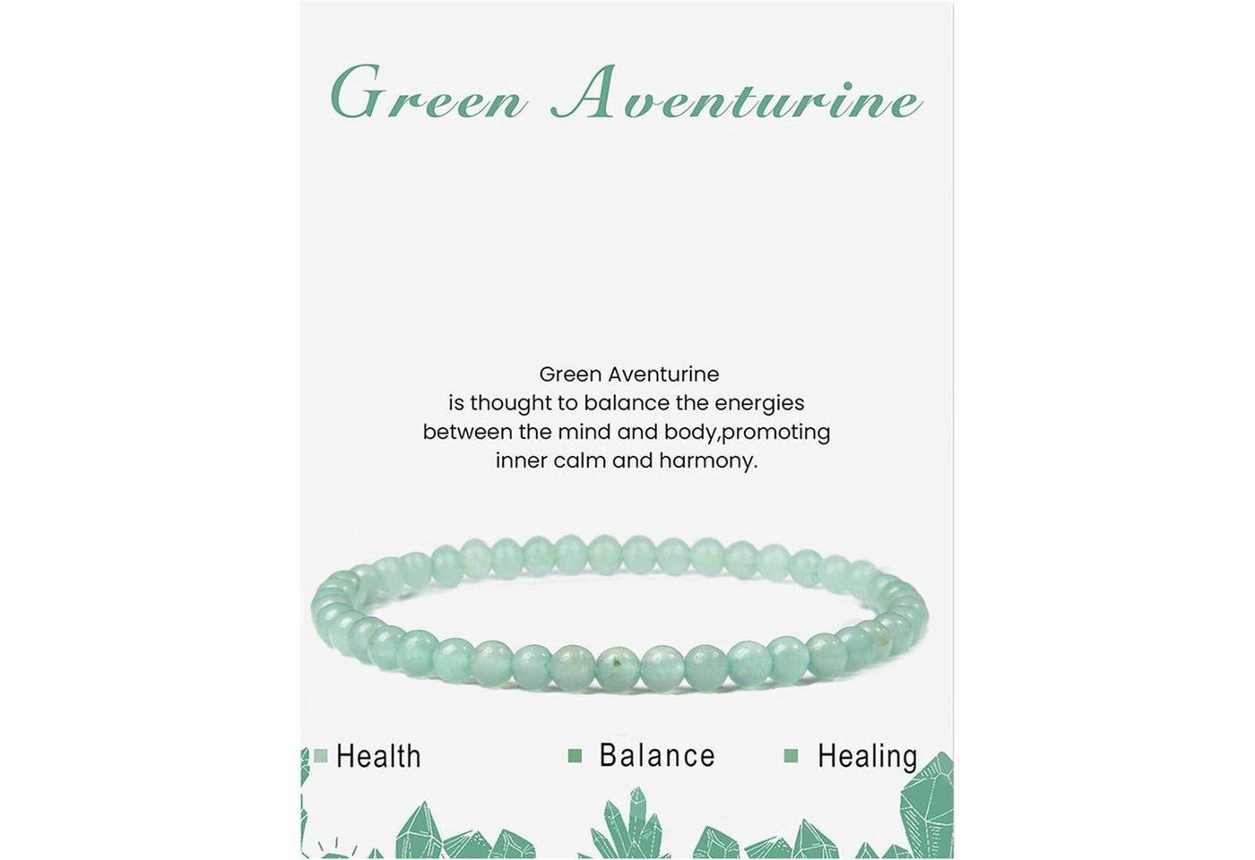LuxusKollektion Ketten und Armband Set Perlenarmband Naturstein 4mm Yoga Damen Geschenk Grüner Aventurin von LuxusKollektion