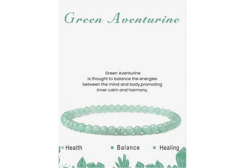 LuxusKollektion Ketten und Armband Set Perlenarmband Naturstein 4mm Yoga Damen Geschenk Grüner Aventurin von LuxusKollektion