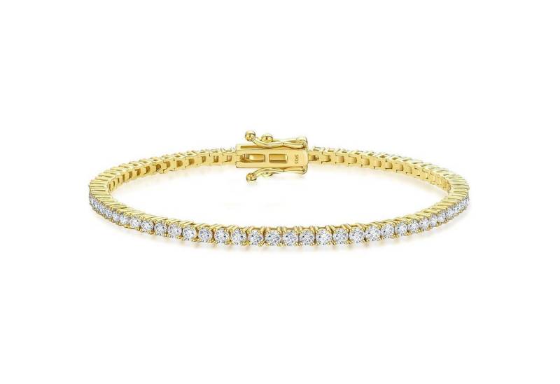 LuxusKollektion Ketten und Armband Set Tennisarmband 17.8 Zentimeter Elegantes Gold 2mm 0,03 ct Jeder Stein von LuxusKollektion