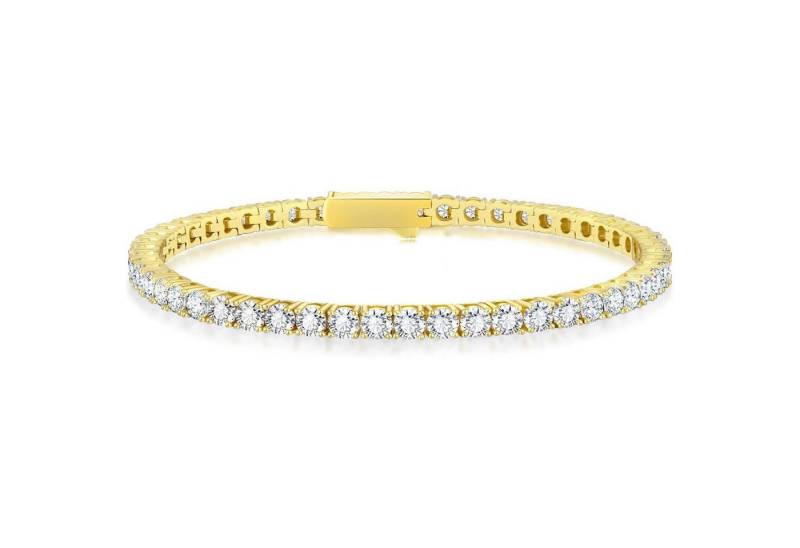 LuxusKollektion Ketten und Armband Set Tennisarmband Damen 14K Gold beschichtet Zirkonia Kristall Iced Out 7 von LuxusKollektion