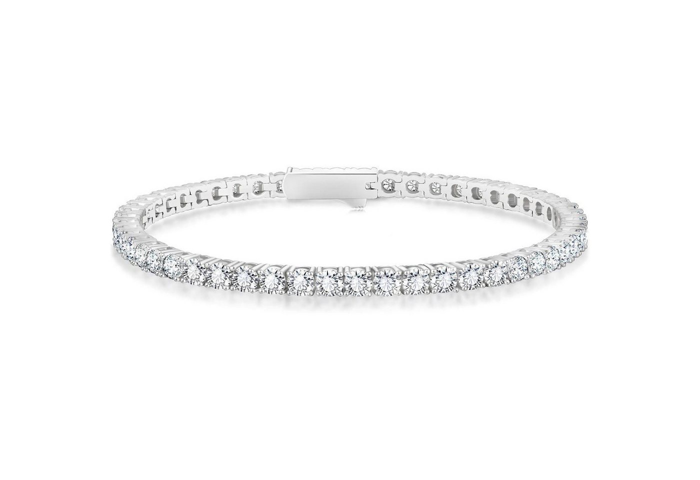 LuxusKollektion Ketten und Armband Set Tennisarmband Damen 3mm 4mm 5mm 14KGold Silber-3mm 20.3 Zentimeter von LuxusKollektion