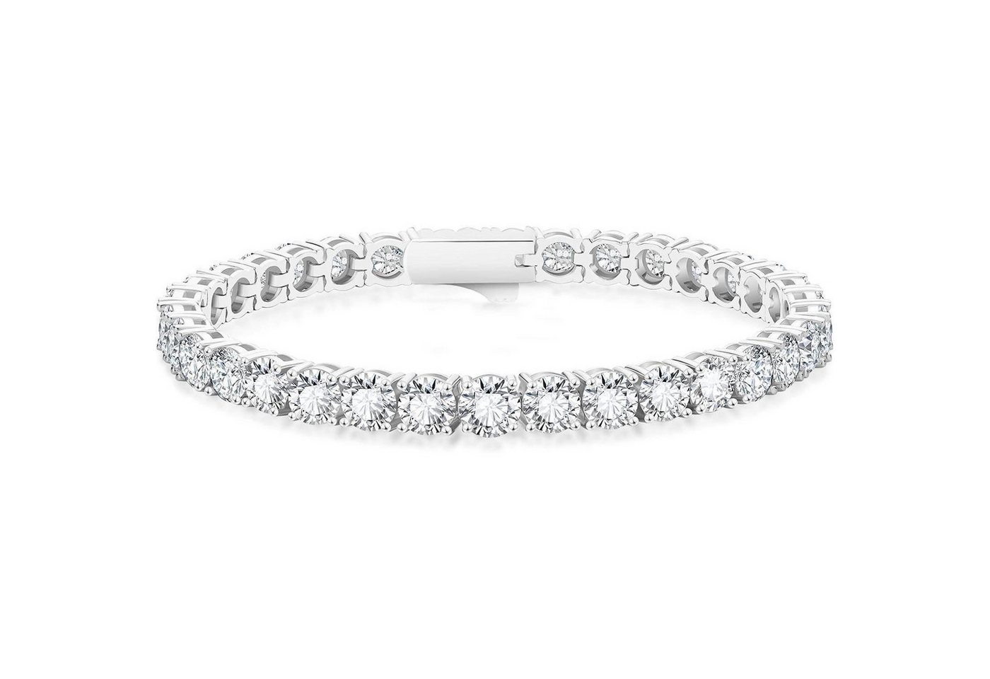 LuxusKollektion Ketten und Armband Set Tennisarmband Damen Zirkonia 14K Weißgold Silber-5mm 16.5 Zentimeter von LuxusKollektion