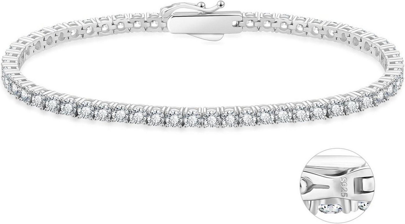 LuxusKollektion Ketten und Armband Set Tennisarmband Silber 925 Zirkonia Kristall Armband Iced Out 20,3cm LuxusKollektion Ketten und Armband Set Tennisarmband Silber 925 Zirkonia Kristall Armband Iced Out 20,3cm von LuxusKollektion