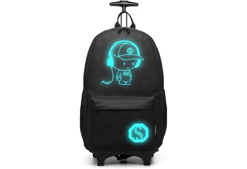 LuxusKollektion Kinderrucksack Kinderrucksack Trolley Rädern Schulrucksack Jungen Schwarz Koffer von LuxusKollektion