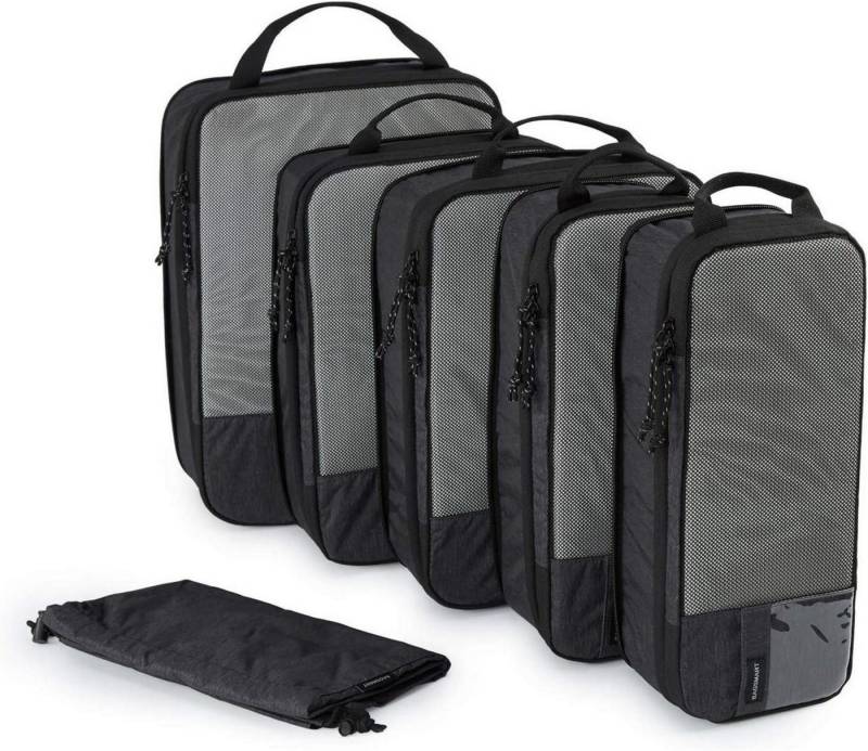 LuxusKollektion Kofferorganizer Packing Cubes Compression 6er Set Organizer Packtaschen Wasserdicht von LuxusKollektion