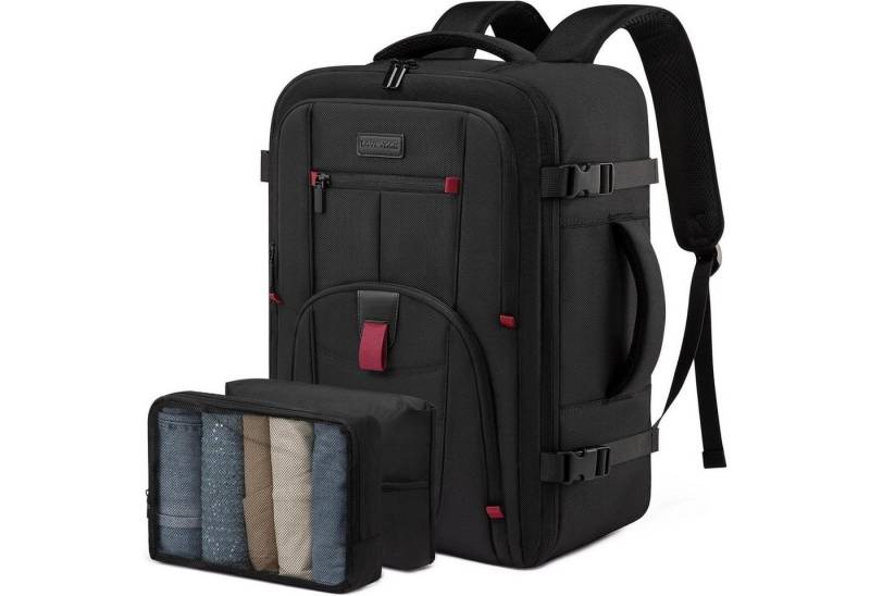 LuxusKollektion Kofferrucksack Handgepäck Rucksack Flugzeug Reiserucksack Damen Herren 40l Schwarz von LuxusKollektion