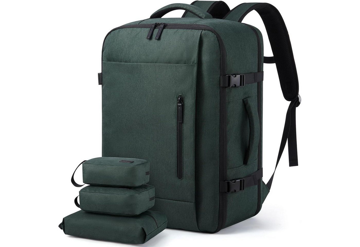 LuxusKollektion Kofferrucksack Reiserucksack Handgepäck 40L Kofferrucksack 17,3 Zoll Dunkelgrün von LuxusKollektion
