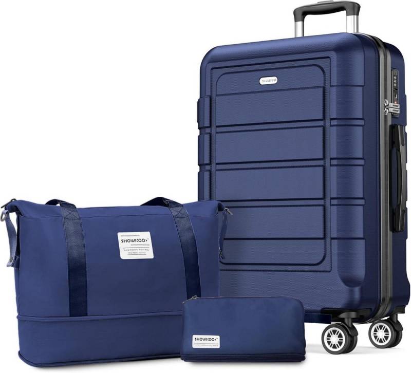 LuxusKollektion Kofferset Groß ABS+PC Hartschale Koffer Set mit TSA-Schloss XL Blau von LuxusKollektion