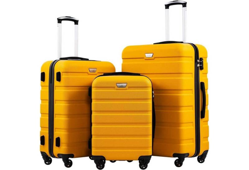 LuxusKollektion Kofferset Hartschalen-Koffer Set mit TSA-Schloss und 4 Rollen Zitronengelb von LuxusKollektion