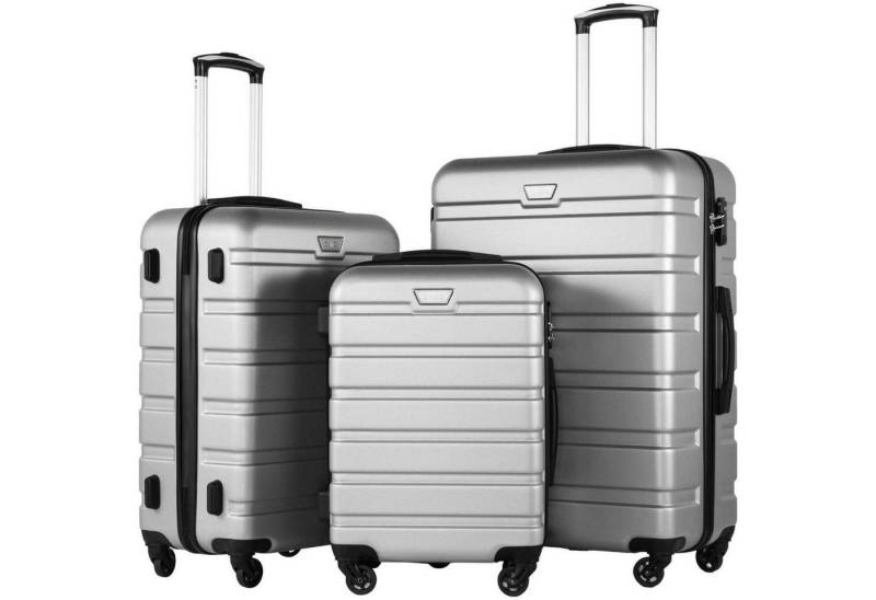 LuxusKollektion Kofferset Hartschalenkoffer Trolley Kofferset TSA Koffer-Set Helles Silber von LuxusKollektion