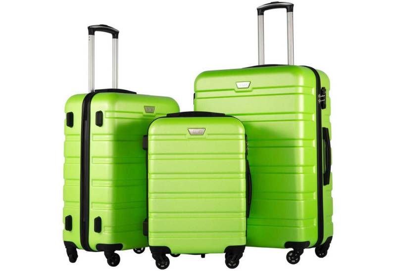 LuxusKollektion Kofferset Hartschalenkoffer Trolley Rollkoffer TSA Schloss Koffer-Set Apfelgrün von LuxusKollektion