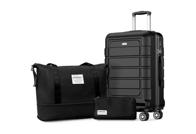 LuxusKollektion Kofferset Koffer Hartschale ABS PC Handgepäck 4 Handgepäck Schwarz (Set) von LuxusKollektion