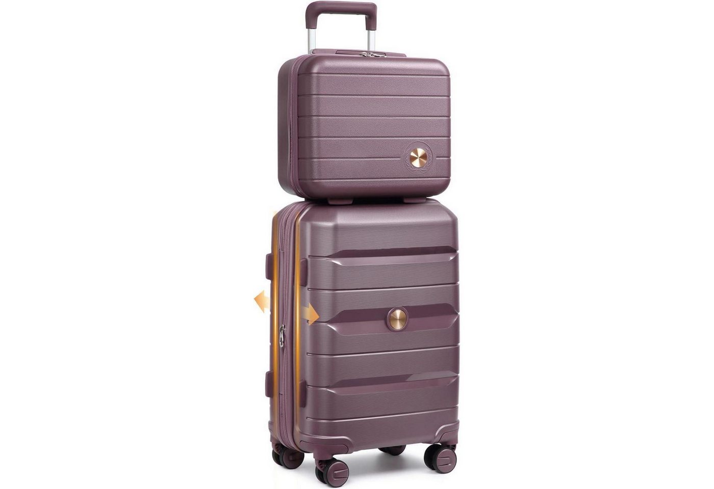 LuxusKollektion Kofferset Koffer Hartschale Kabinen 360Grad Lila 55cm Handgepäck Erweiterbar von LuxusKollektion