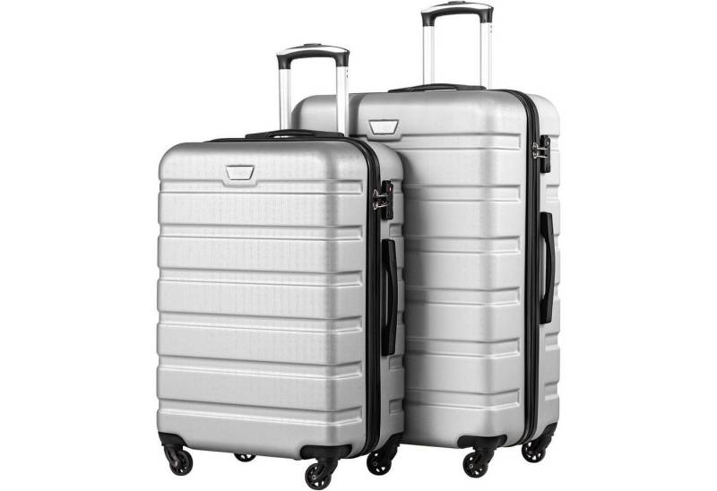 LuxusKollektion Kofferset Koffer Hartschale Trolley Handgepäck TSA Set 2tlg M L Helles Silber von LuxusKollektion