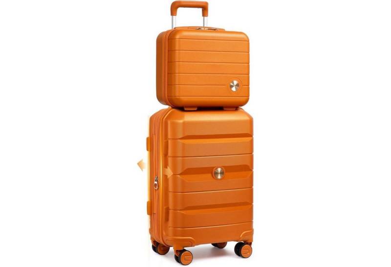 LuxusKollektion Kofferset Koffer Hartschalen Trolley TSA Orange 55cm Handgepäck Erweiterbar von LuxusKollektion