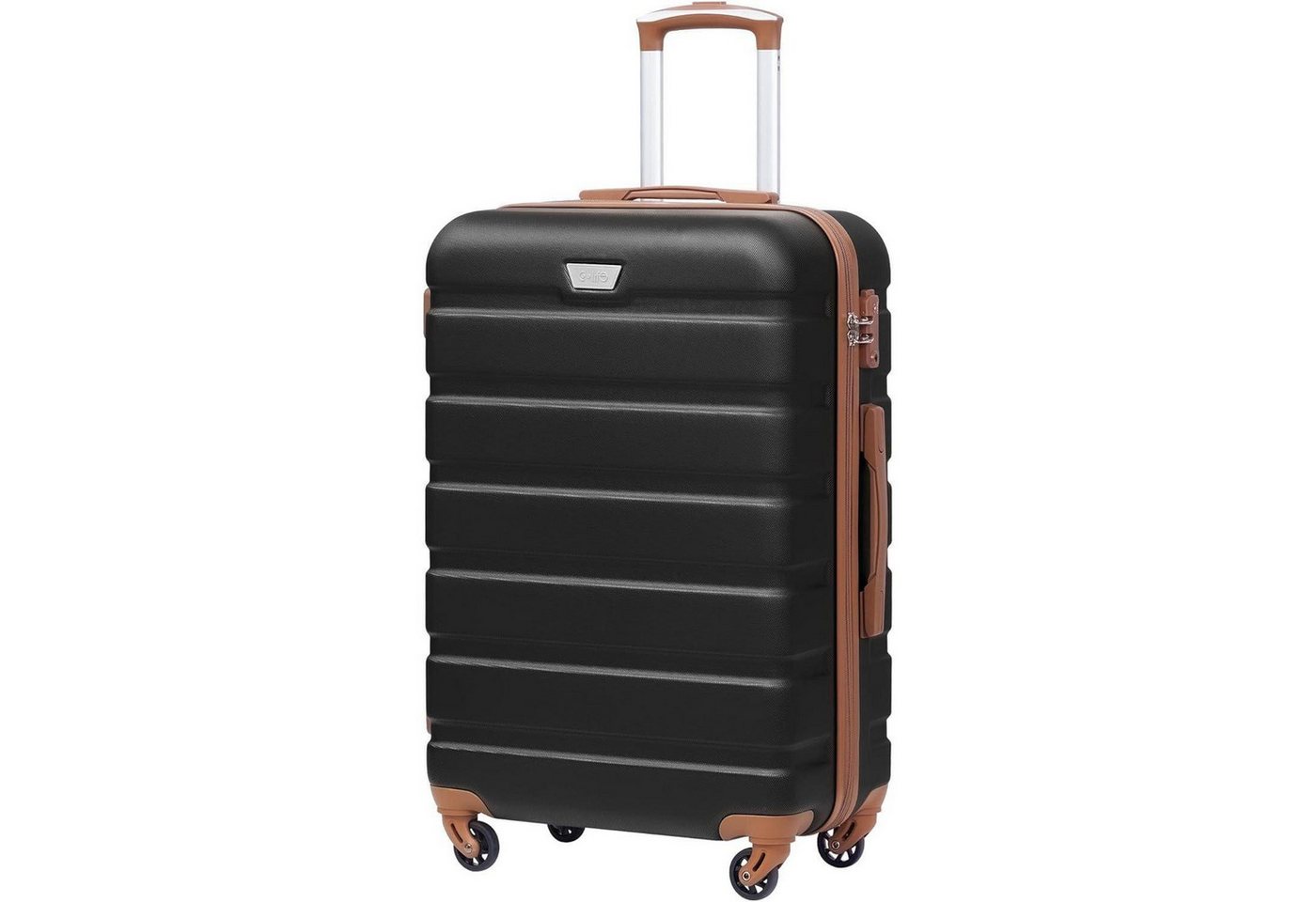 LuxusKollektion Kofferset Koffer Hartschalenkoffer Handgepäck TSA Handgepäck Schwarz Braun von LuxusKollektion