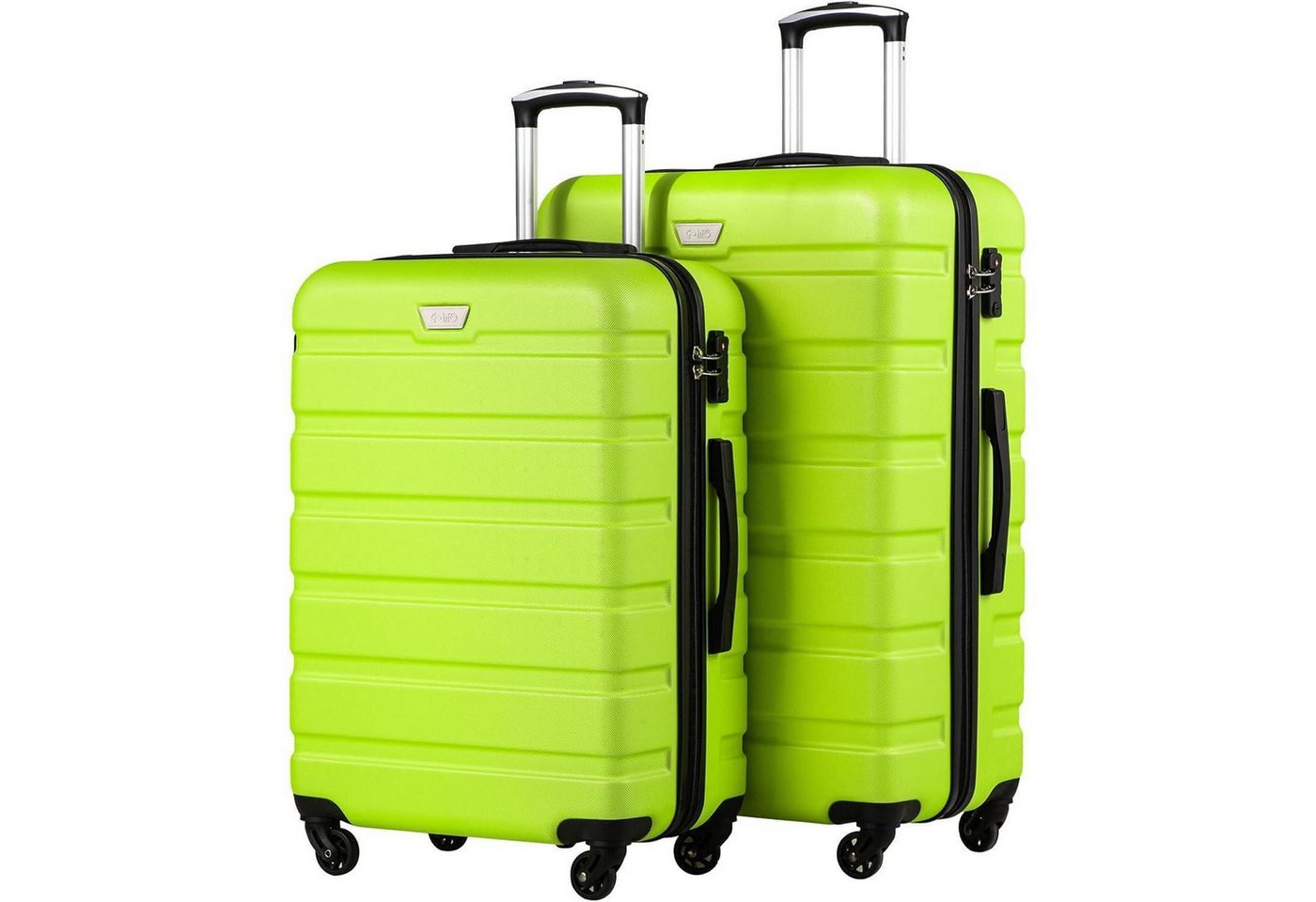 LuxusKollektion Kofferset Koffer Hartschalenkoffer Rollkoffer Set-2tlg(M + L) Apfelgrün von LuxusKollektion