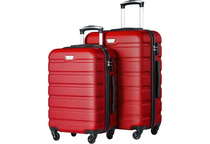 LuxusKollektion Kofferset Koffer Hartschalenkoffer Rollkoffer TSA Set-2tlg(S + M) Spinell Rot von LuxusKollektion