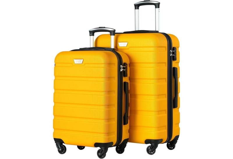 LuxusKollektion Kofferset Koffer Hartschalenkoffer Rollkoffer TSA Set 2tlg S M Zitronengelb von LuxusKollektion
