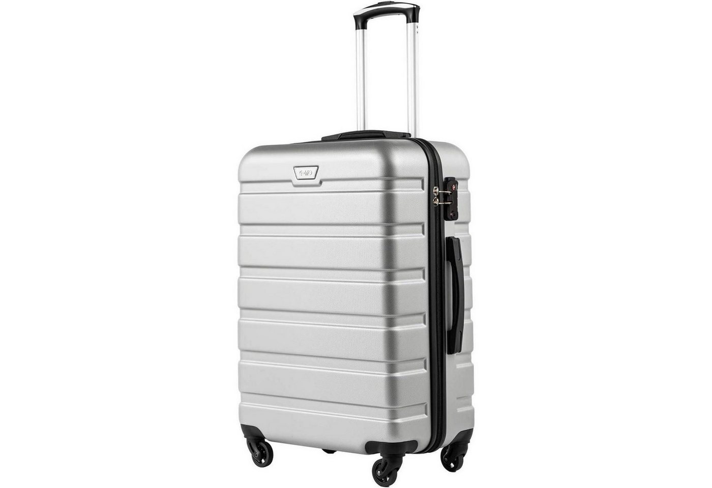 LuxusKollektion Kofferset Koffer Hartschalenkoffer Trolley TSA Mittelgroßer Koffer Helles Silber von LuxusKollektion