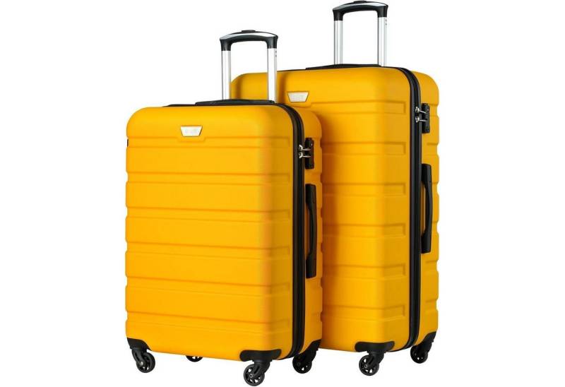 LuxusKollektion Kofferset Koffer Hartschalenkoffer Trolley TSA Set-2tlg(M + L) Zitronengelb von LuxusKollektion
