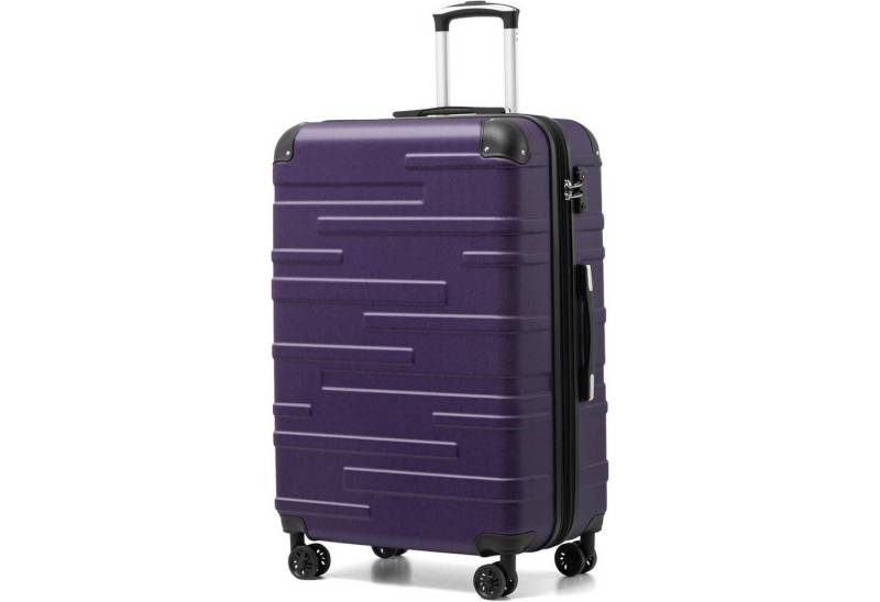 LuxusKollektion Kofferset Koffer Rollkoffer vergrößerbar ABS TSA Schloss Graulila Großer Koffer von LuxusKollektion
