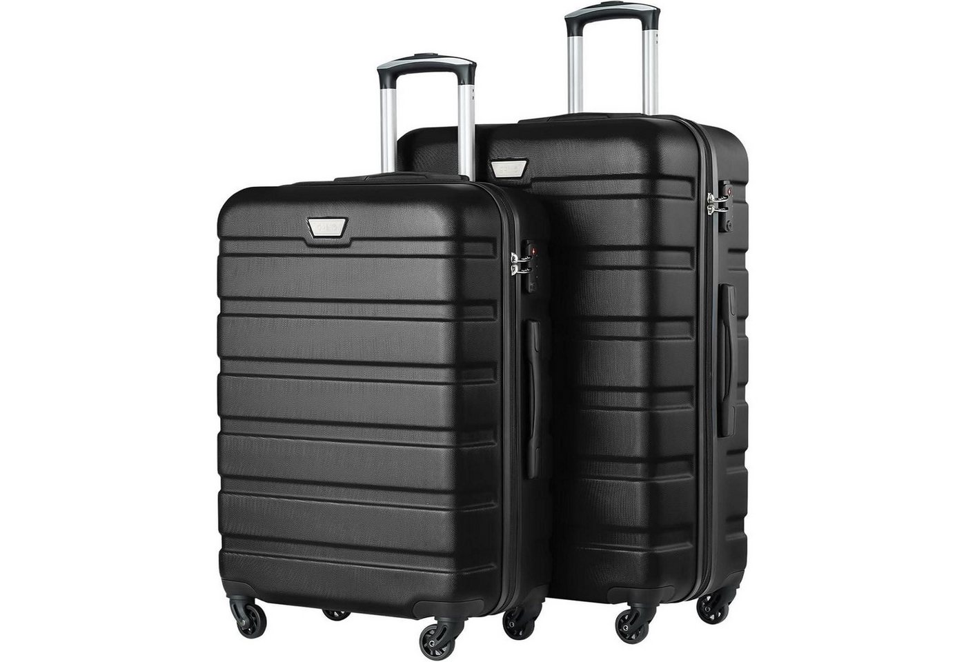 LuxusKollektion Kofferset Koffer Trolley Handgepäck TSA Set-2tlg(M + L) Mondnacht Schwarz von LuxusKollektion