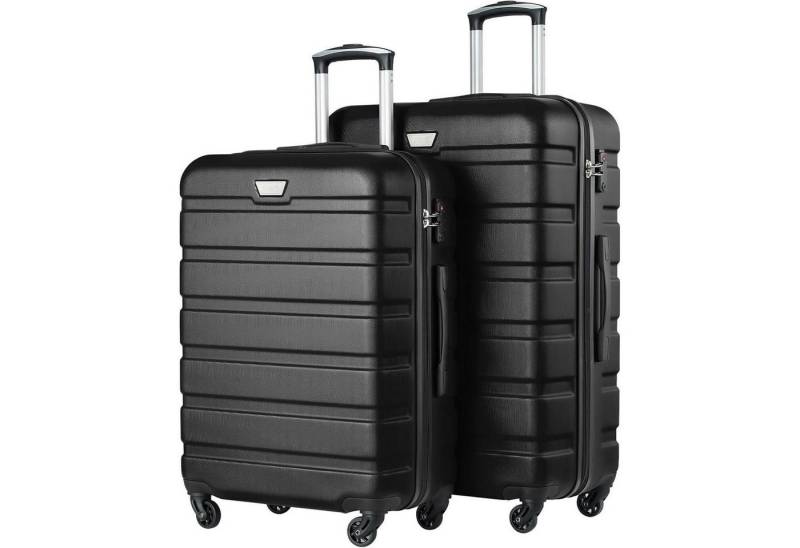 LuxusKollektion Kofferset Koffer Trolley Handgepäck TSA Set-2tlg(M + L) Mondnacht Schwarz von LuxusKollektion
